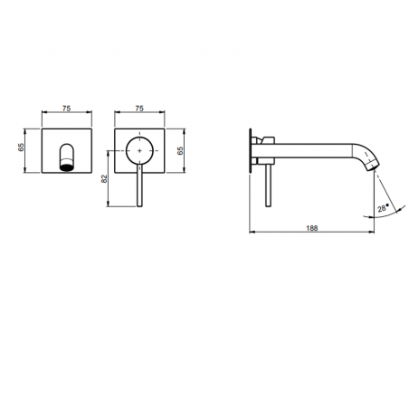 F.lli Frattini Pepe XL 316 Inox, Batteria lavabo a parete