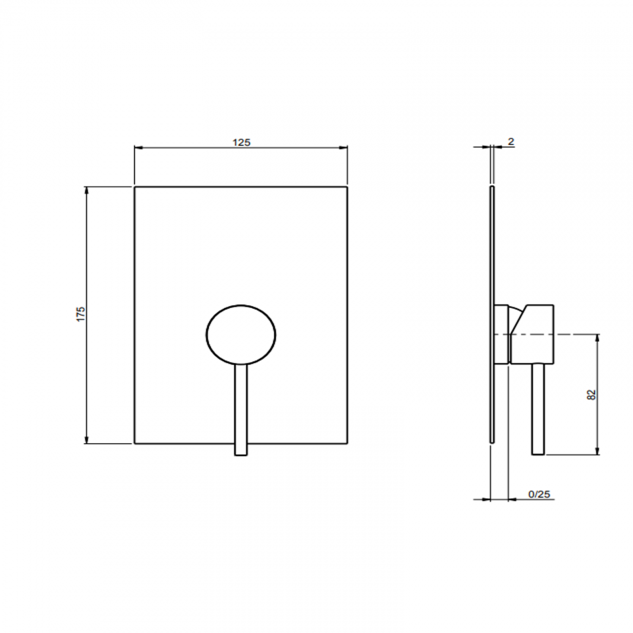 F.lli Frattini Pepe XL 316 Inox, Monocommande encastré 1 voie