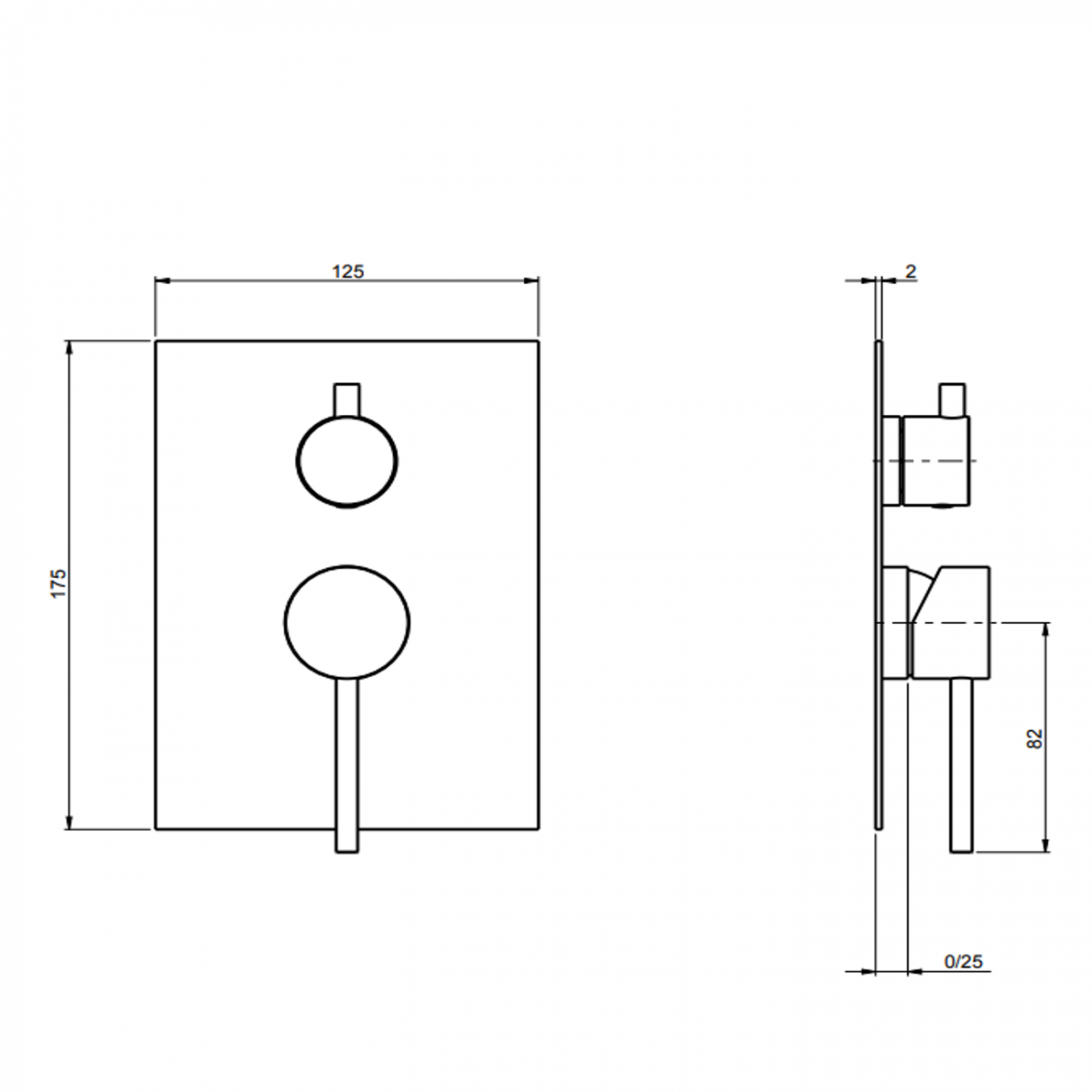 F.lli Frattini Pepe XL 316 Inox, Single lever recessed 2 way