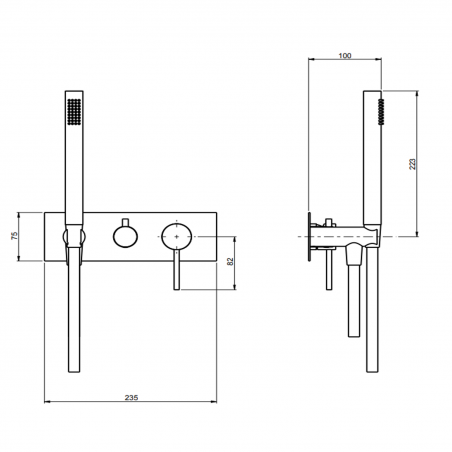 F.lli Frattini Pepe XL 316 Inox, Monocomando incasso con deviatore 2 vie