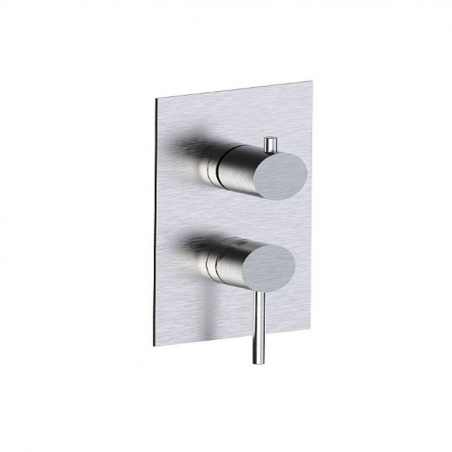 F.lli Frattini Pepe XL 316 Inox, Monocomando incasso con deviatore 2-3 Vie