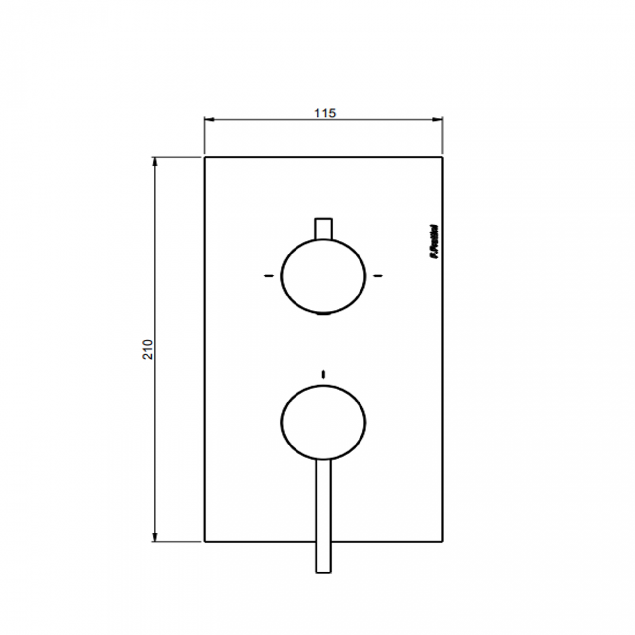 F.lli Frattini Pepe XL 316 Inox, Monocomando incasso con deviatore 2-3 Vie