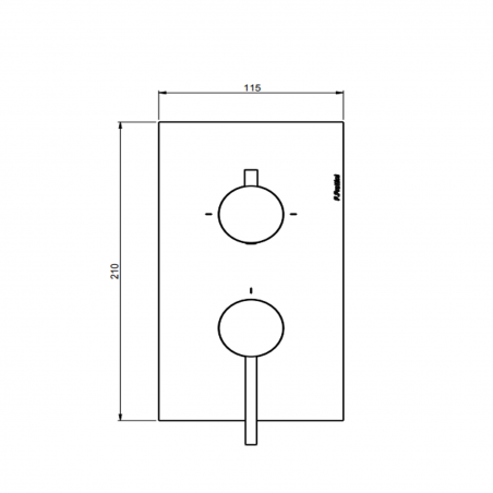 F.lli Frattini Pepe XL 316 Inox, Monocomando incasso con deviatore 2-3 Vie