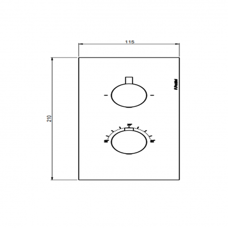 F.lli Frattini Pepe XL 316 Inox, Mélangeur thermostatique avec déviateur 2-3 voies