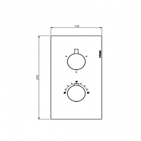F.lli Frattini Pepe 316 XL Inox, Mélangeur thermostatique avec déviateur 2-3 voies