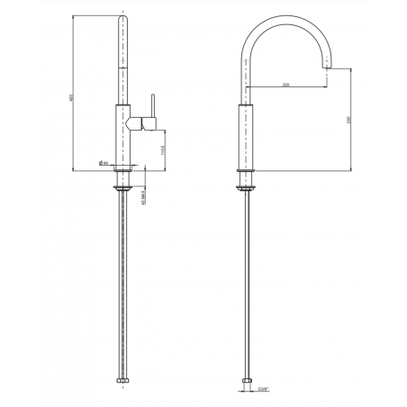 F.lli Frattini Pepe XL 316 Inox, Monoforo per lavello con bocca girevole