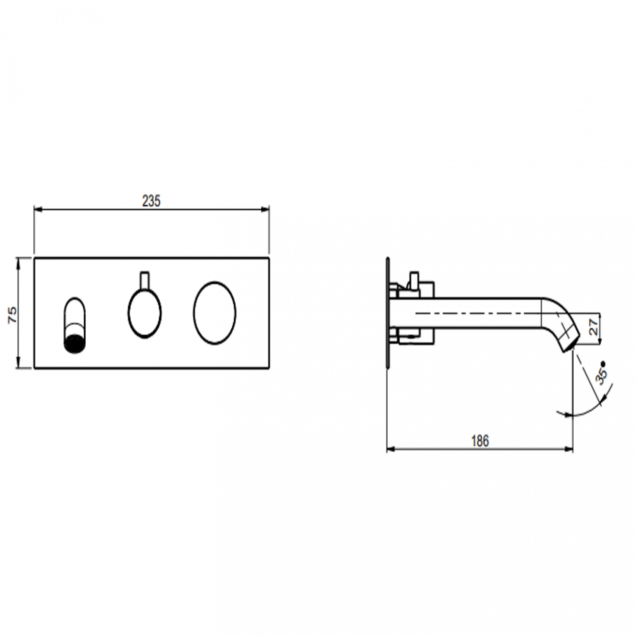 F.lli Frattini Pepe XLS 316 Inox, Monocomando vasca incasso