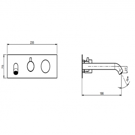 F.lli Frattini Pepe XLS 316 Inox, Monocomando vasca incasso