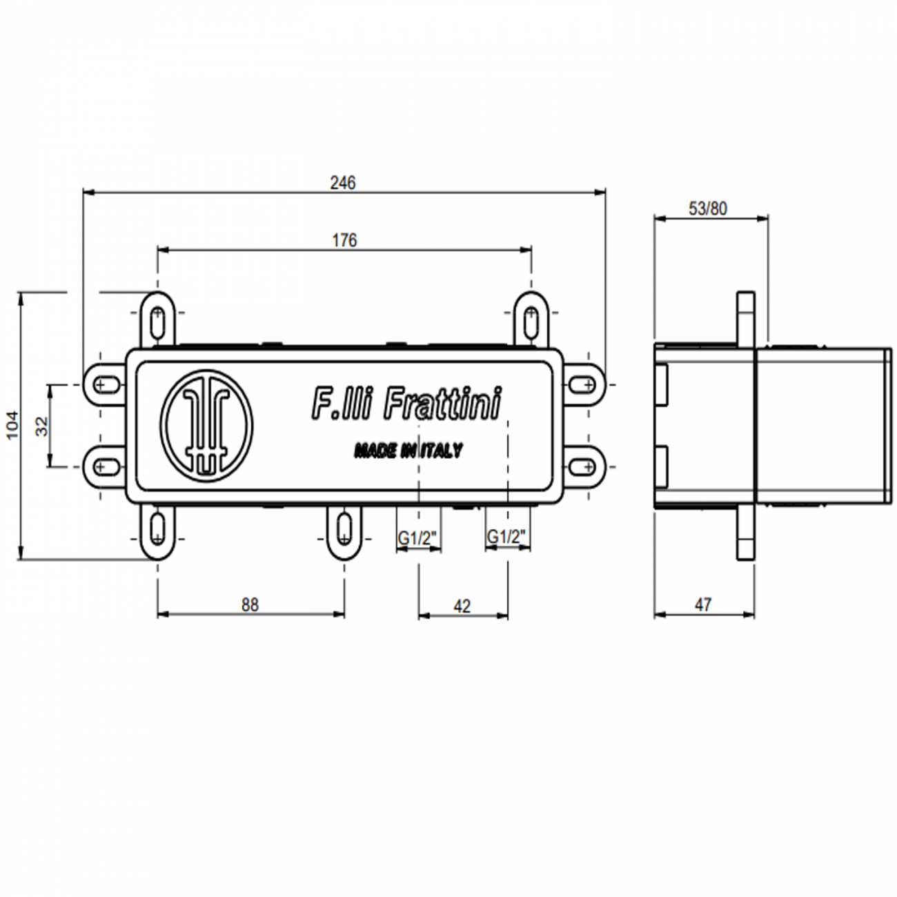 F.lli Frattini Pepe XLS 316 Inox, Monocomando vasca incasso