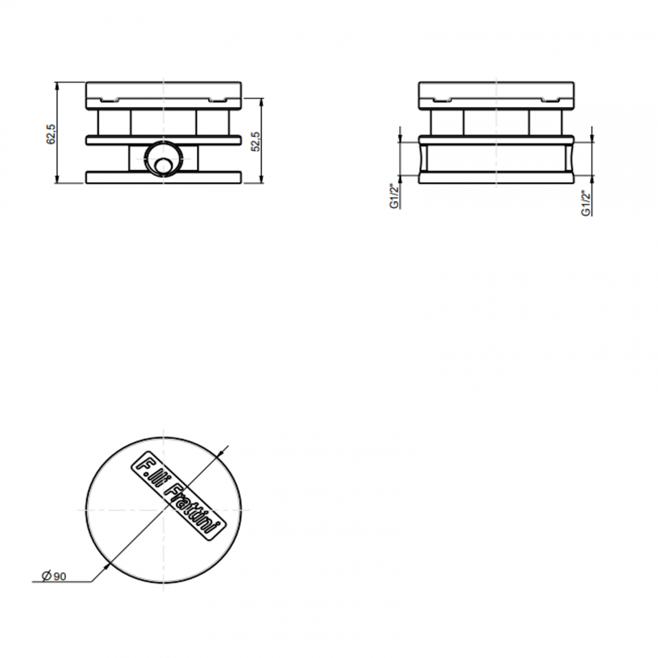 F.lli Frattini Pepe XLS 360 Inox, Single lever bath floor