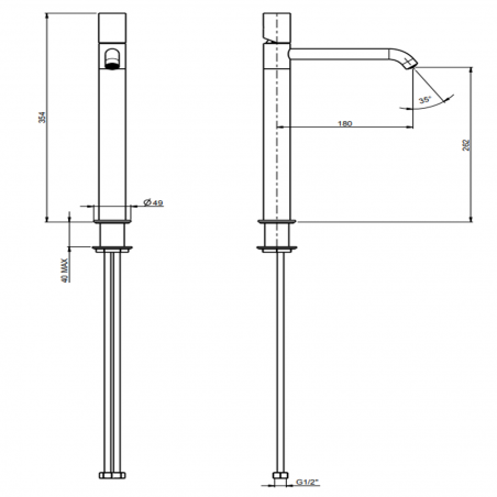F.lli Frattini Pepe XLS 316 Inox, Monocommande lavabo haut