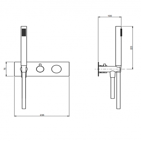 F.lli Frattini Pepe XLS 316 Inox, Built-in single lever with diverter 2 ways