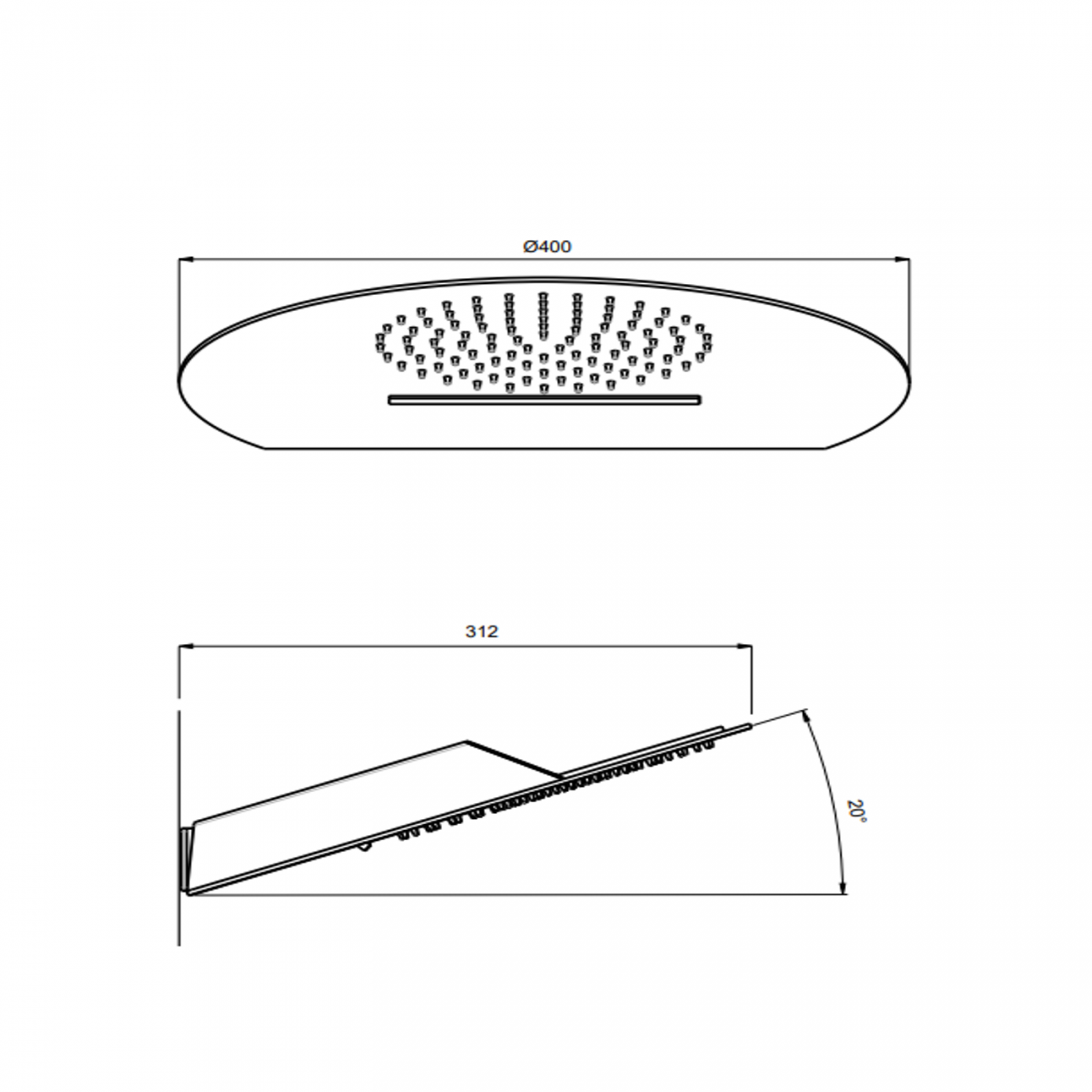 F.lli Frattini Docce Inox, Pomme de douche anticalcaire en acier inoxydable