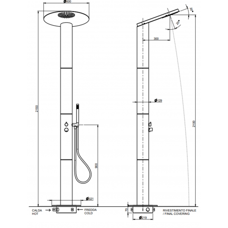 F.lli Frattini Docce Inox, Colonne de douche dintérieur