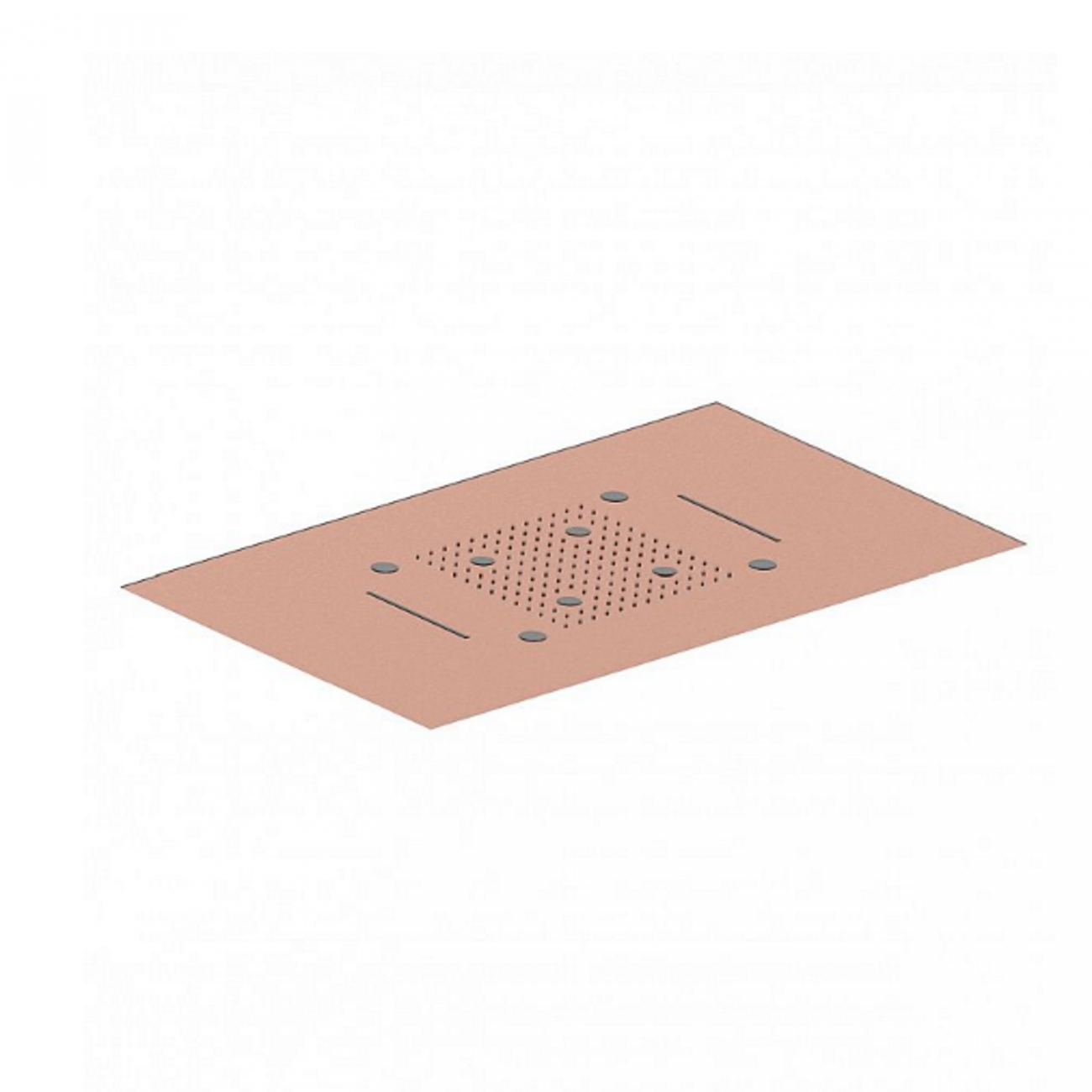 F.lli Frattini Docce Inox, Soffione ad incasso 70x40 cm