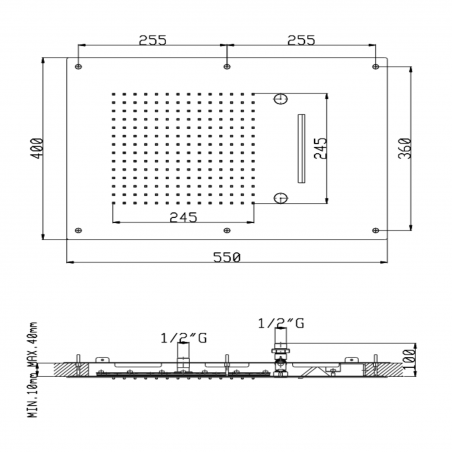 F.lli Frattini Docce Inox, Pomme de douche encastrée