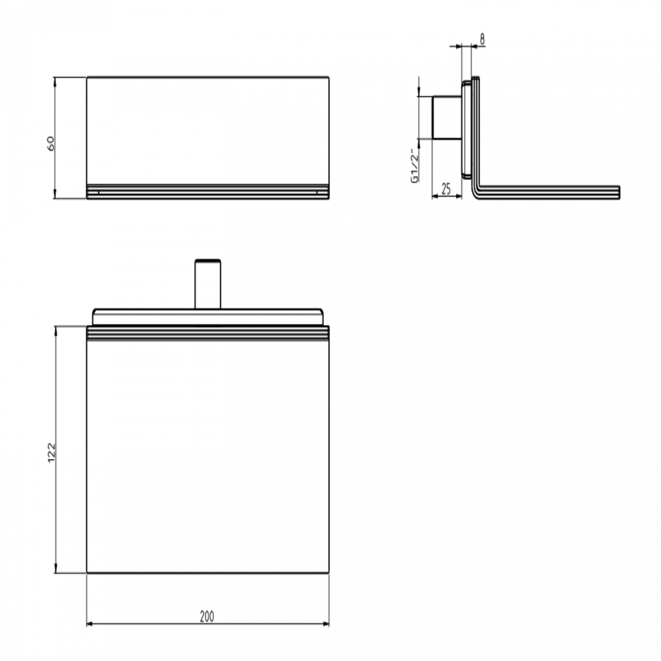 F.lli Frattini Docce Inox, Cascade 20x12,2 cm