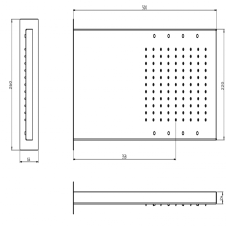 F.lli Frattini Docce Inox, Soffione pioggia 50x22 cm