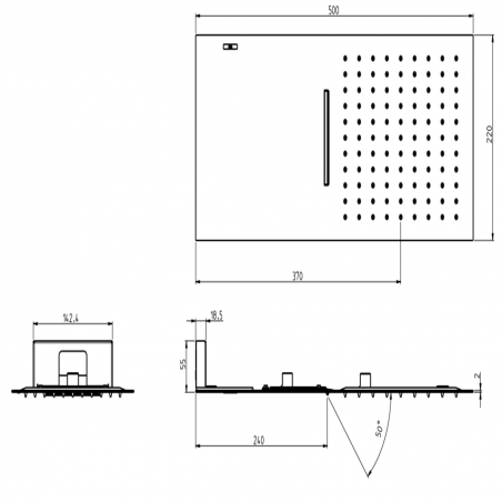F.lli Frattini Docce Inox, Soffione pioggia e cascata