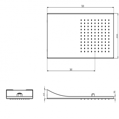 F.lli Frattini Docce Inox, Tête de pluie 50x20 cm