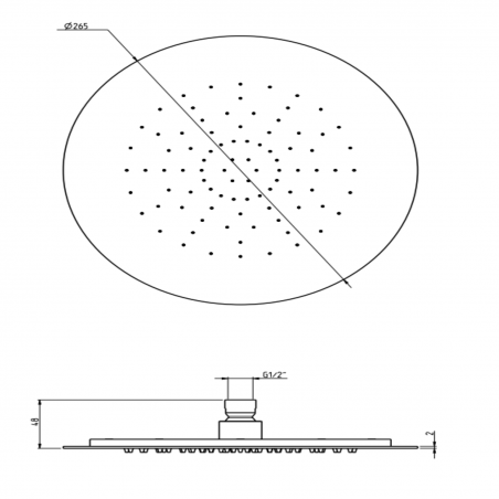 F.lli Frattini Docce Inox, Pomme de douche Ø26,5 cm