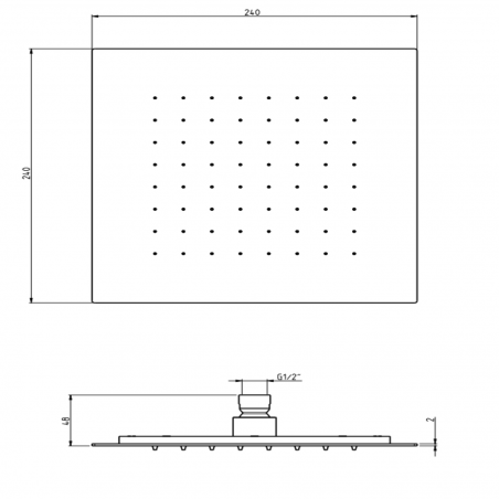 F.lli Frattini Docce Inox, Soffione 24x24 cm