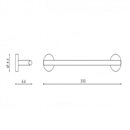 F.lli Frattini Accessori Inox, Porta salviette ad asta fissa cm 30