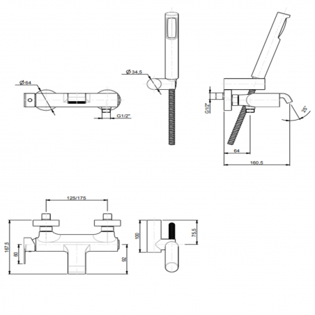 F.lli Frattini Tolomeo, Monocommande extérieure baignoire