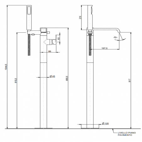 F.lli Frattini Tolomeo, Single lever bath floor