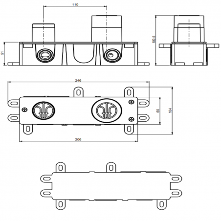 F.lli Frattini Tolomeo, Battery washbasin wall mounted