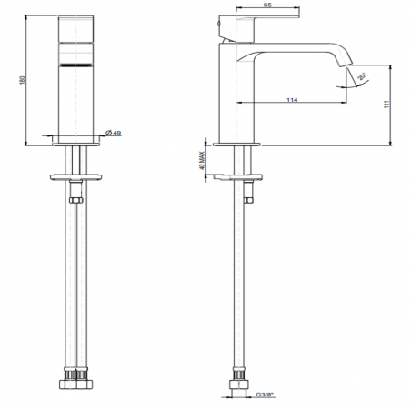F.lli Frattini Tolomeo, Single lever for washbasin without drain