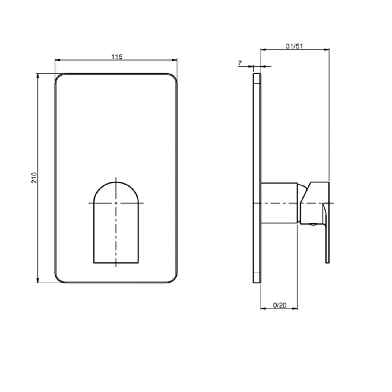 F.lli Frattini Tolomeo, Monocomando incasso 1 via