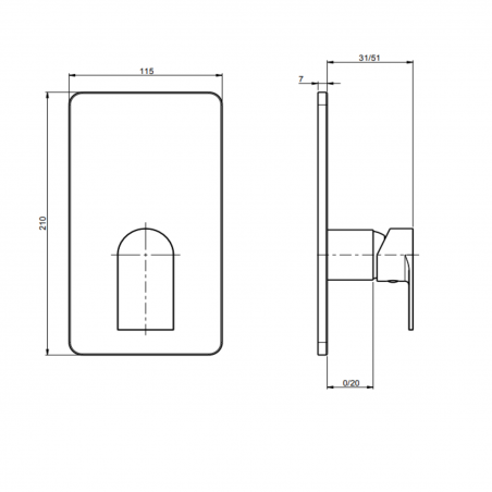 F.lli Frattini Tolomeo, Monocomando incasso 1 via