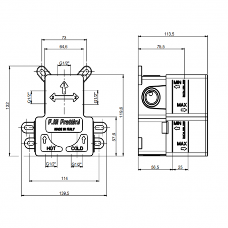 F.lli Frattini Tolomeo, Monocomando incasso 1 via