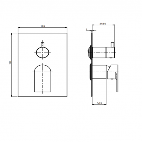 F.lli Frattini Tolomeo, Monocommande encastré 2 voies