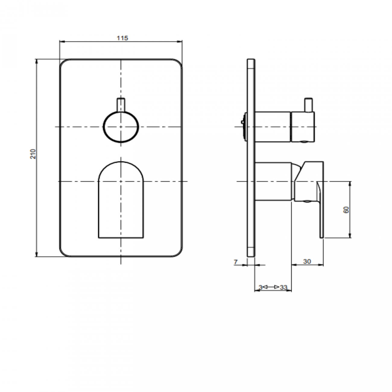 F.lli Frattini Tolomeo, Monocommande encastré 2 voies