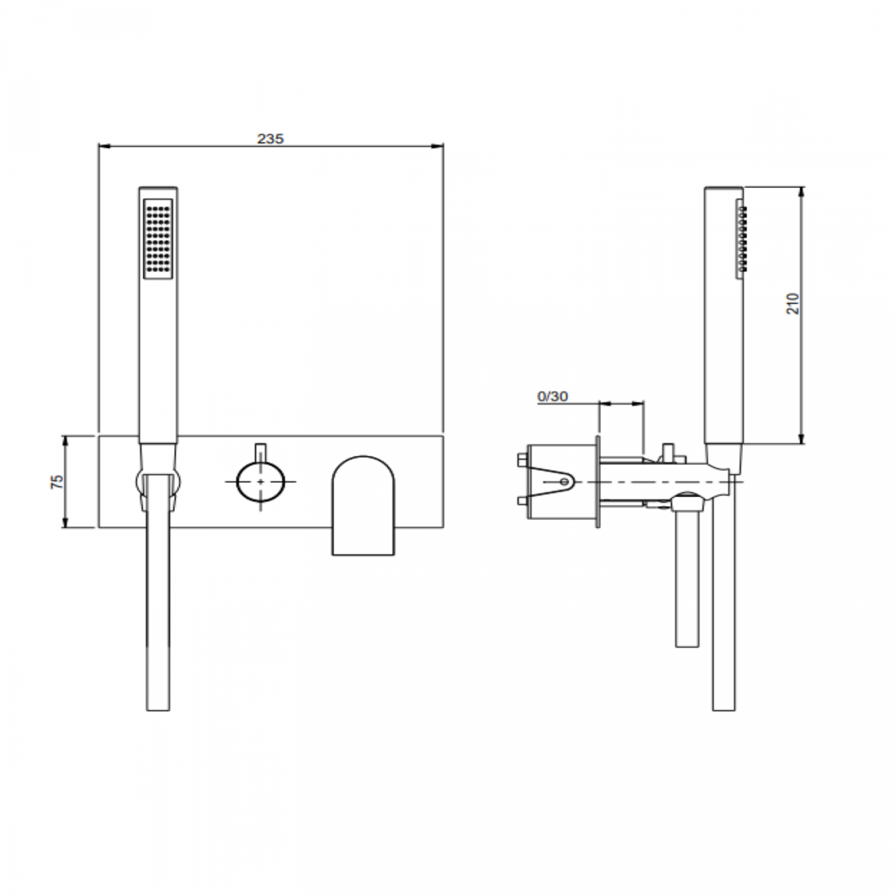 F.lli Frattini Tolomeo, Built-in single lever with diverter 2 ways