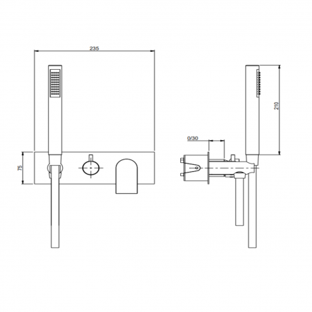 F.lli Frattini Tolomeo, Built-in single lever with diverter 2 ways