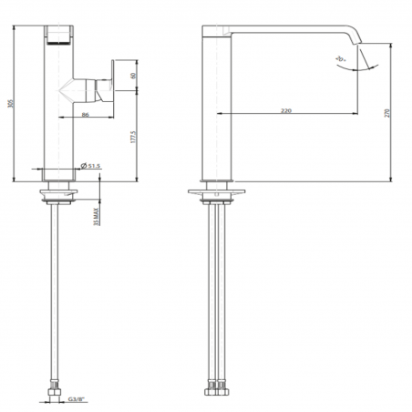 F.lli Frattini Tolomeo, Monocomando per lavello monoforo bocca girevole