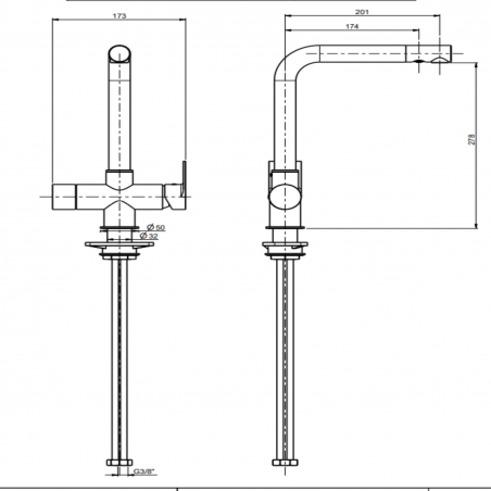 F.lli Frattini Tolomeo, Monocomando lavello monoforo 4 vie