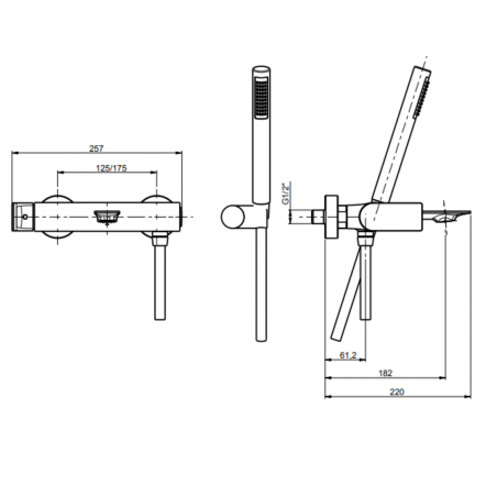 F.lli Frattini Narciso, External single lever for bathtub