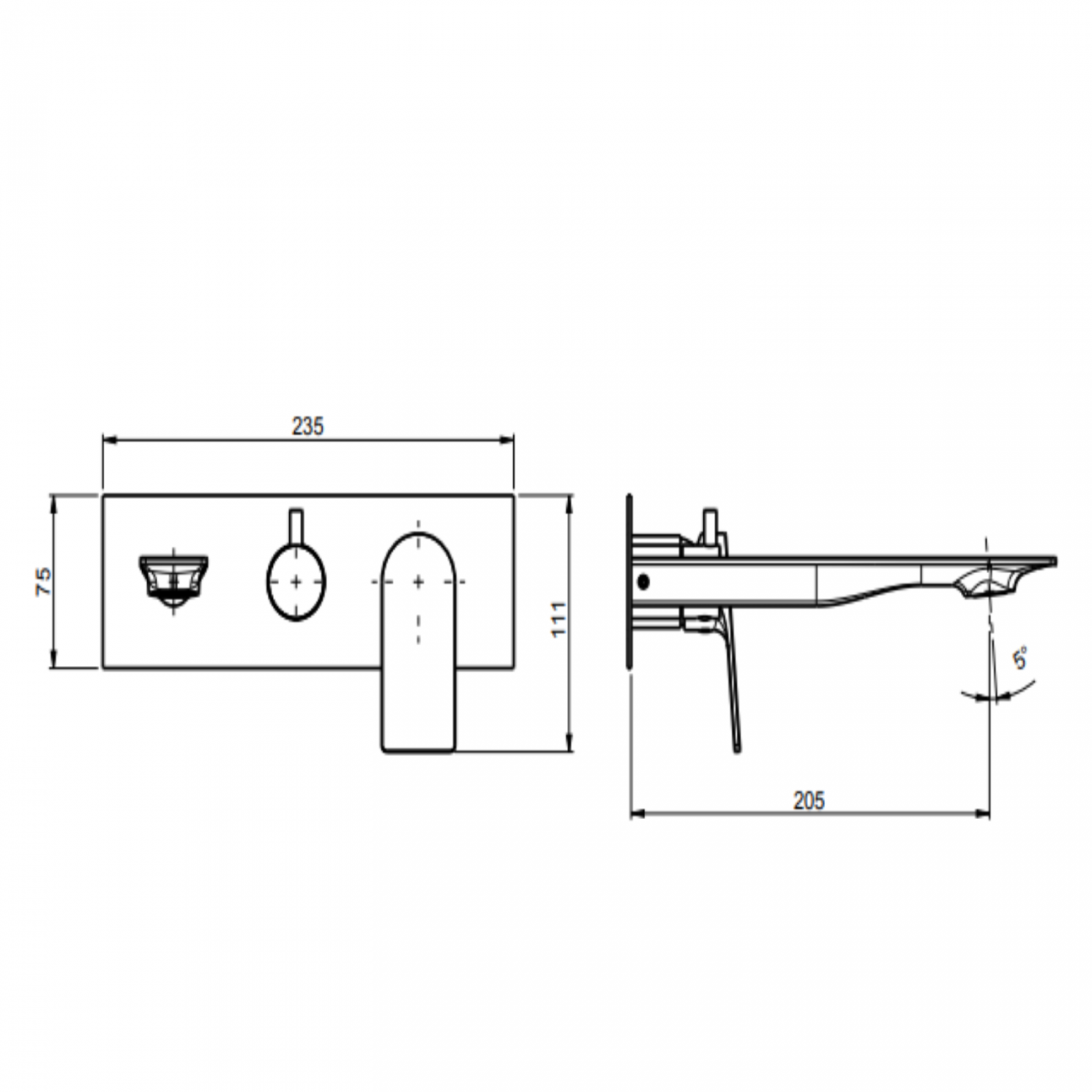 F.lli Frattini Narciso, Monocommande baignoire encastrée 2 voies