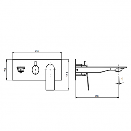 F.lli Frattini Narciso, Single lever recessed tub 2 ways