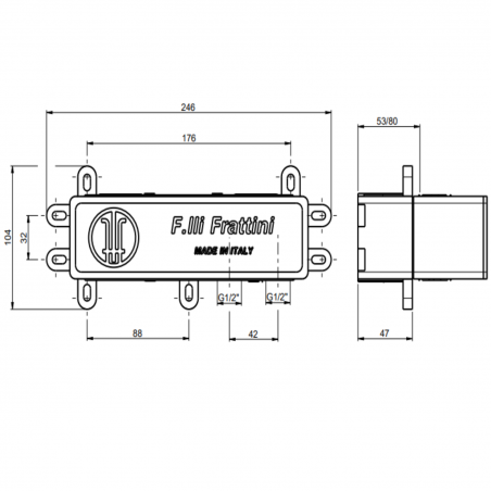 F.lli Frattini Narciso, Single lever recessed tub 2 ways