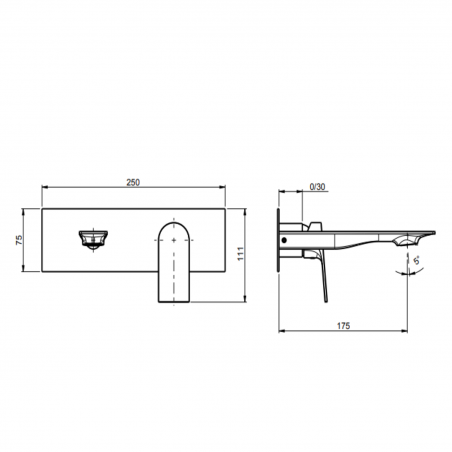 F.lli Frattini Narciso, Wall-mounted washbasin battery without drain