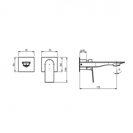 F.lli Frattini Tolomeo, Wall-mounted washbasin battery without drain