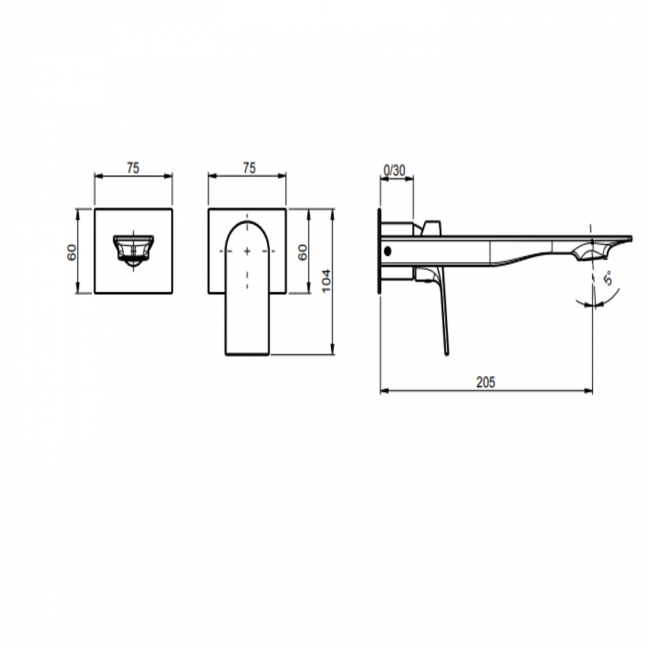 F.lli Frattini Narciso, Wall-mounted washbasin battery without drain