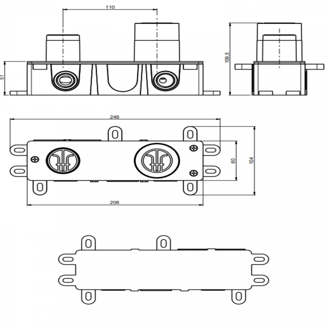 F.lli Frattini Narciso, Batteria lavabo a parete senza scarico