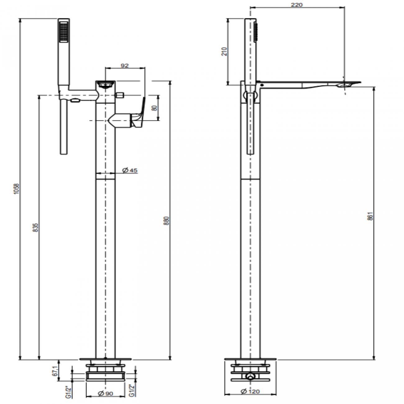 F.lli Frattini Narciso, Single lever washbasin floor