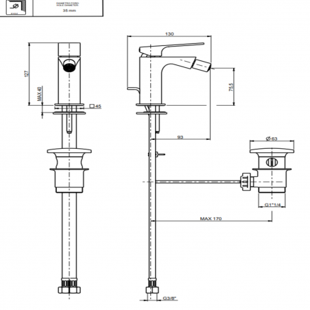 F.lli Frattini Narciso, Monocomando per bidet con scarico 11/4